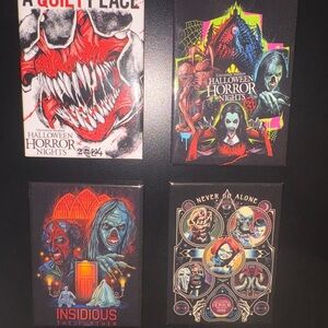Halloween Horror Nights 2023/2024 FRIDGE MAGNETS LOT OF 4 HHN MAGNET SET